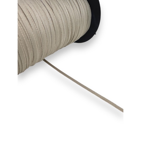 Trimming, webbing tape synthetic 5mm width in Beige color